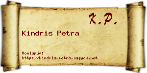 Kindris Petra névjegykártya